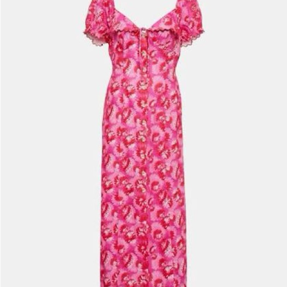 RIXO Briella printed linen-blend Midi Dress